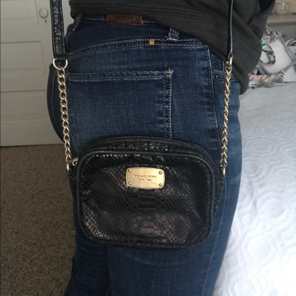 Michael Kors Snakeskin Jet Set Mini Cross Body